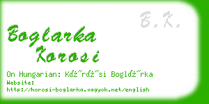 boglarka korosi business card